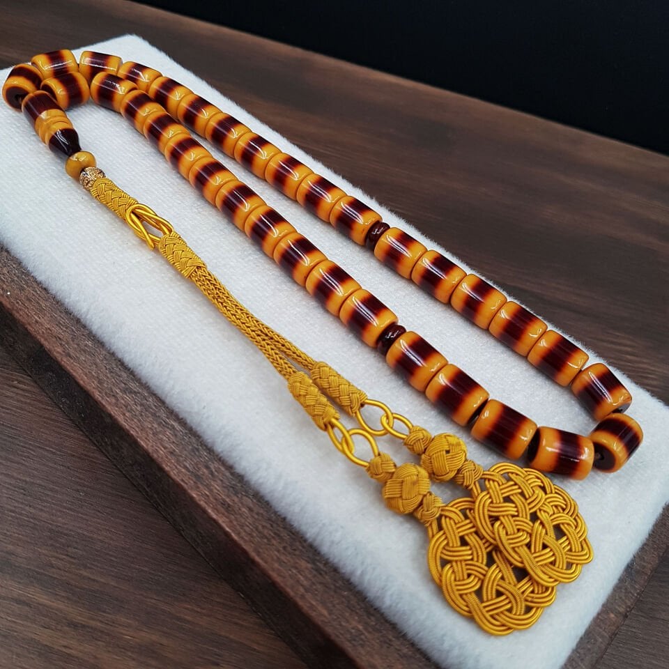 Sürmeli Kazaz Tasarım Sıkma Kehribar Tesbih