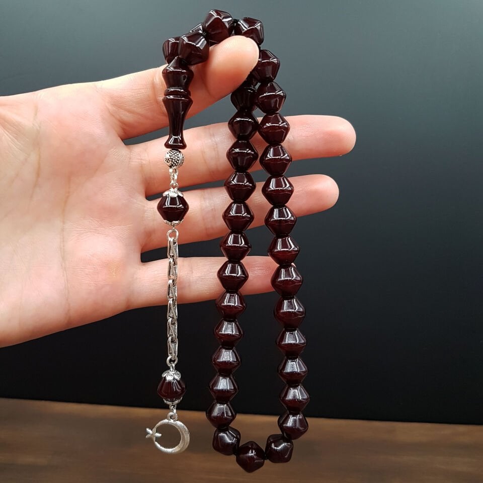 Sığırcık Kesim Sıkma Kehribar Tesbih