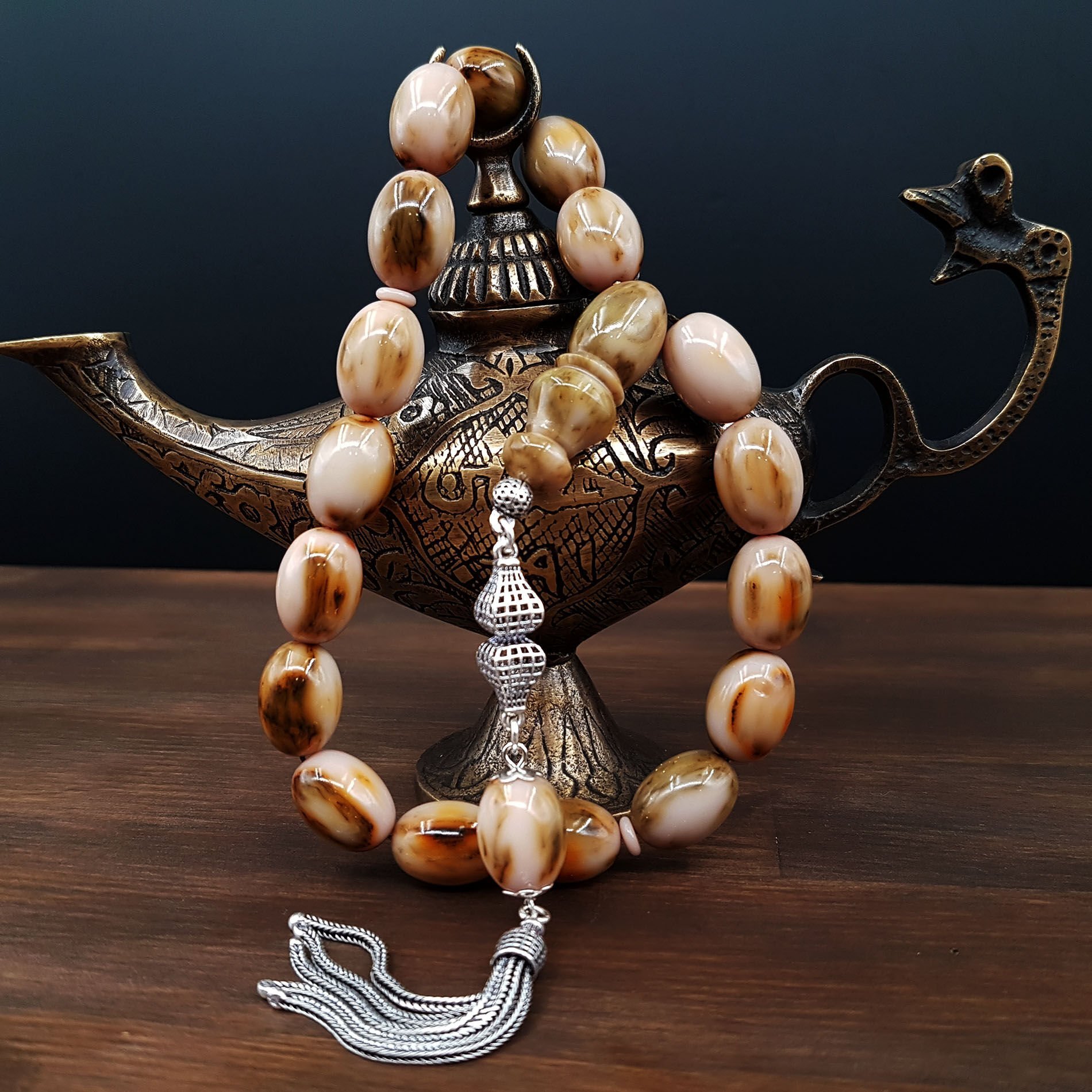 Gümüş Püskül Hareli Maskot Katalin Tesbih