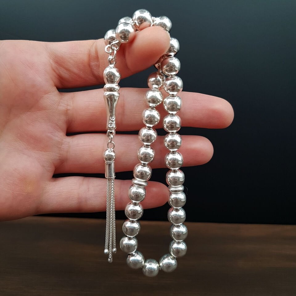 Küre Kesim Bilek Boy Gümüş Tesbih