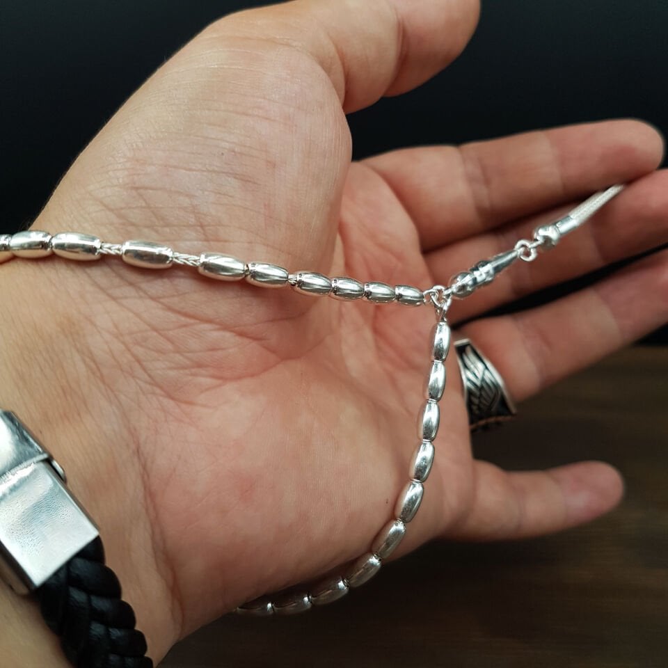 Bilek Boy Orjinal Gümüş Tesbih