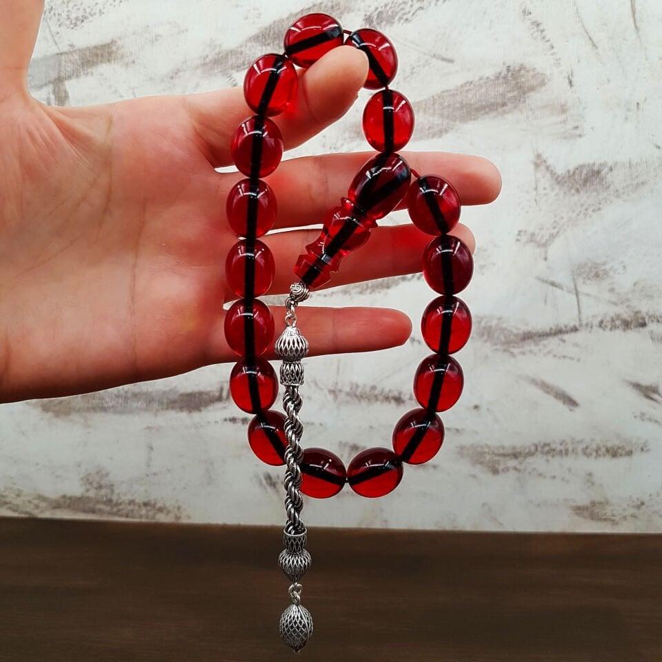 Gümüş Püskül Kırmızı Maskot Ateş Kehribar