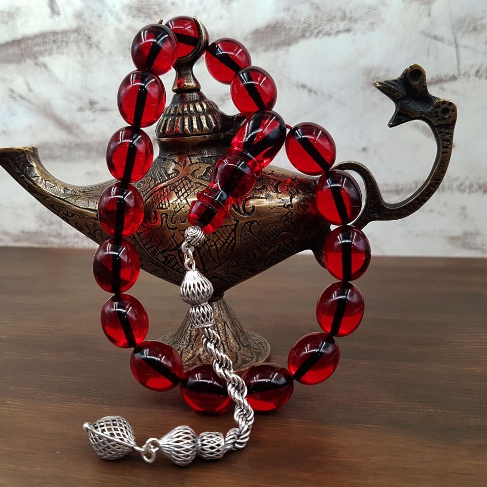 Gümüş Püskül Kırmızı Maskot Ateş Kehribar