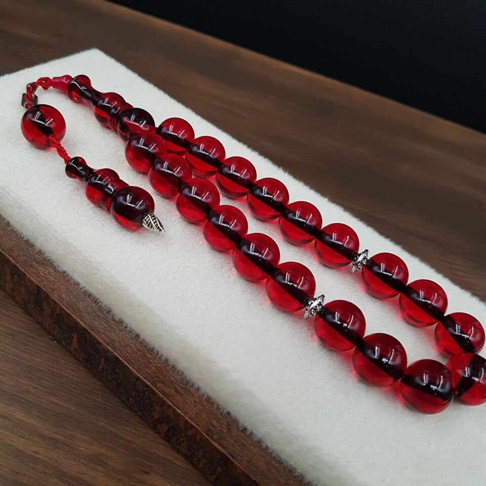 Kırmızı Küre Maskot Ateş Kehribar Tesbih