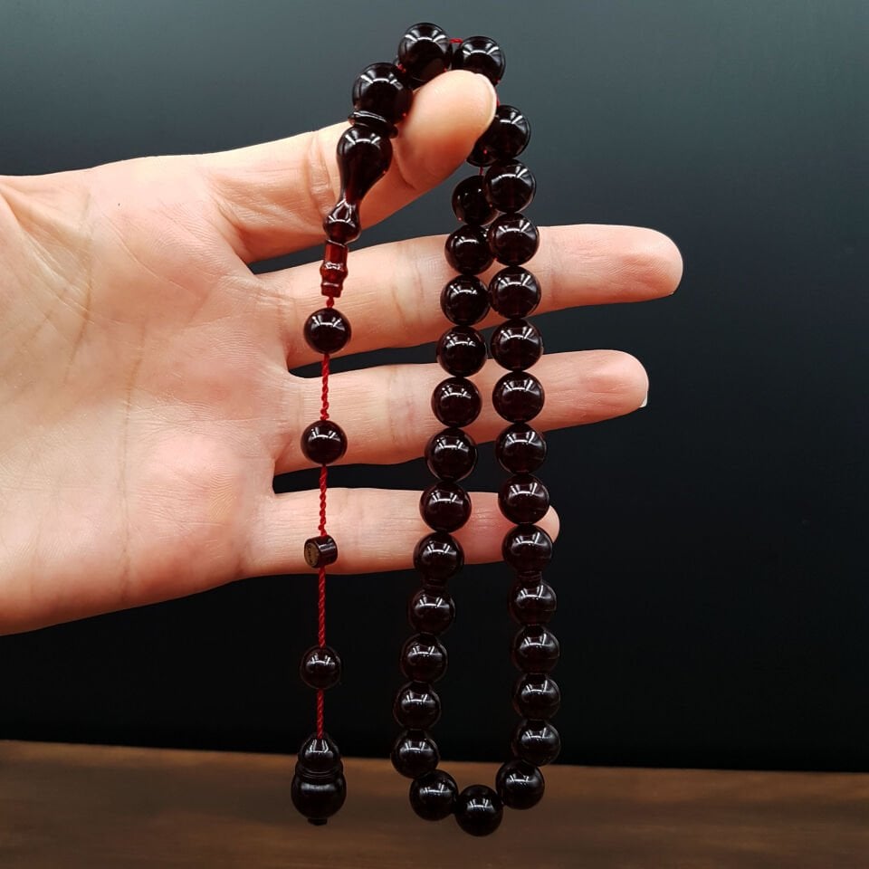 Küre Kesim Sistemli Ateş Kehribar Tesbih