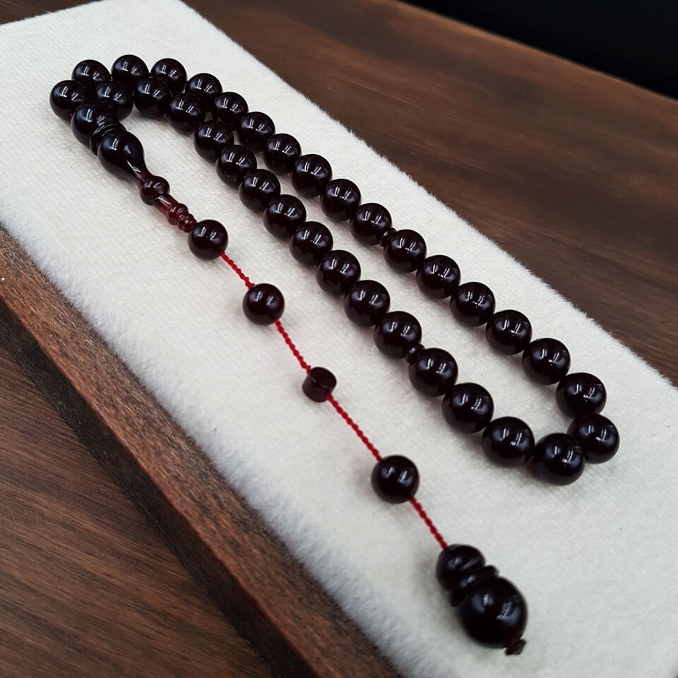 Küre Kesim Sistemli Ateş Kehribar Tesbih