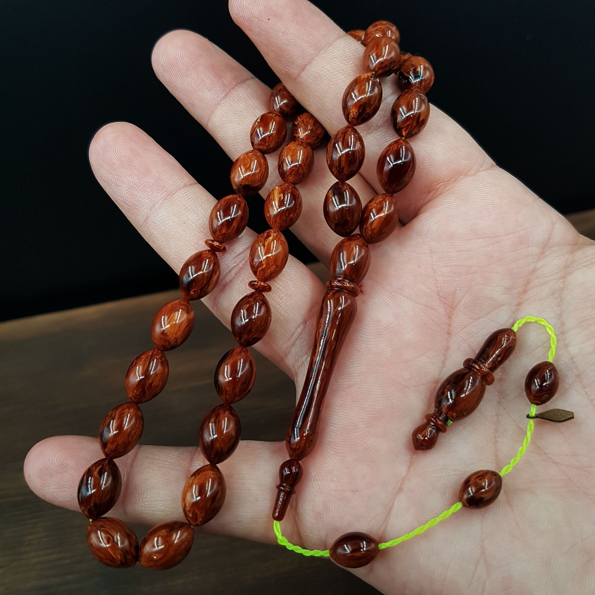 Kahve Hareli Sülün İmame Sıkma Kehribar Tesbih