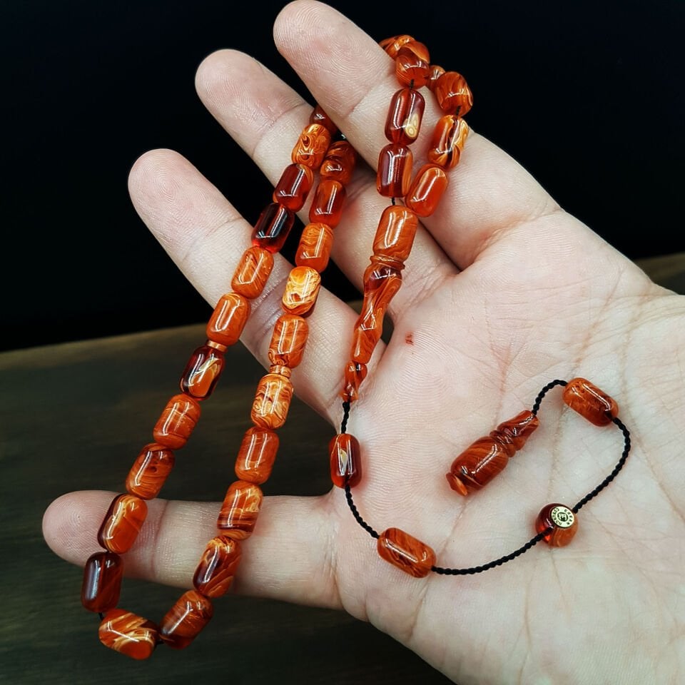 Karamel Kapsül Kesim Sıkma Kehribar Tesbih