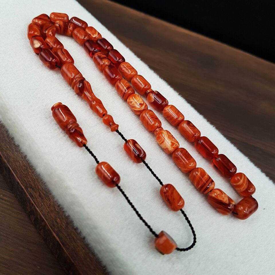 Karamel Kapsül Kesim Sıkma Kehribar Tesbih