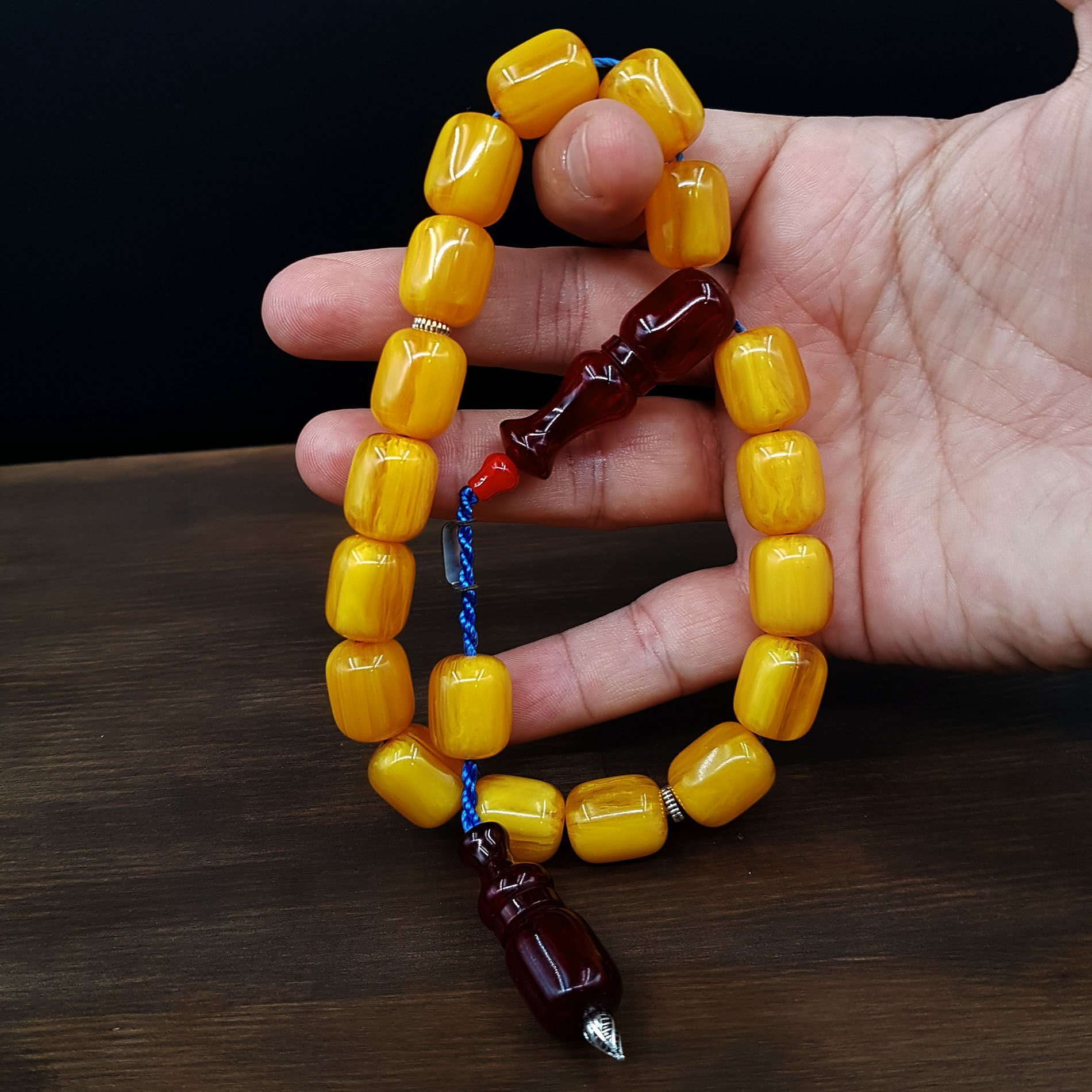 Kahve İmame Maskot Sıkma Kehribar Tesbih