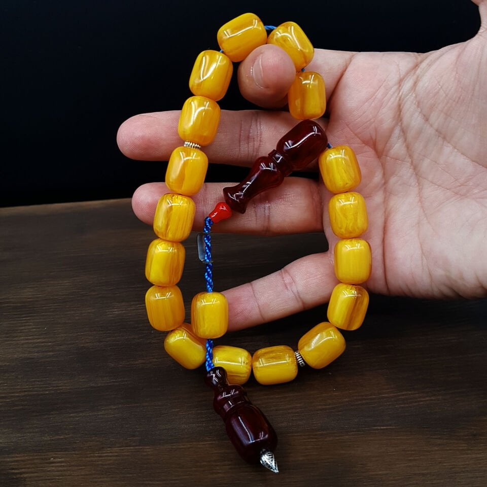 Kahve İmame Maskot Sıkma Kehribar Tesbih