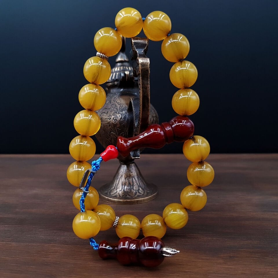 Kahve İmame Küre Maskot Sıkma Kehribar Tesbih