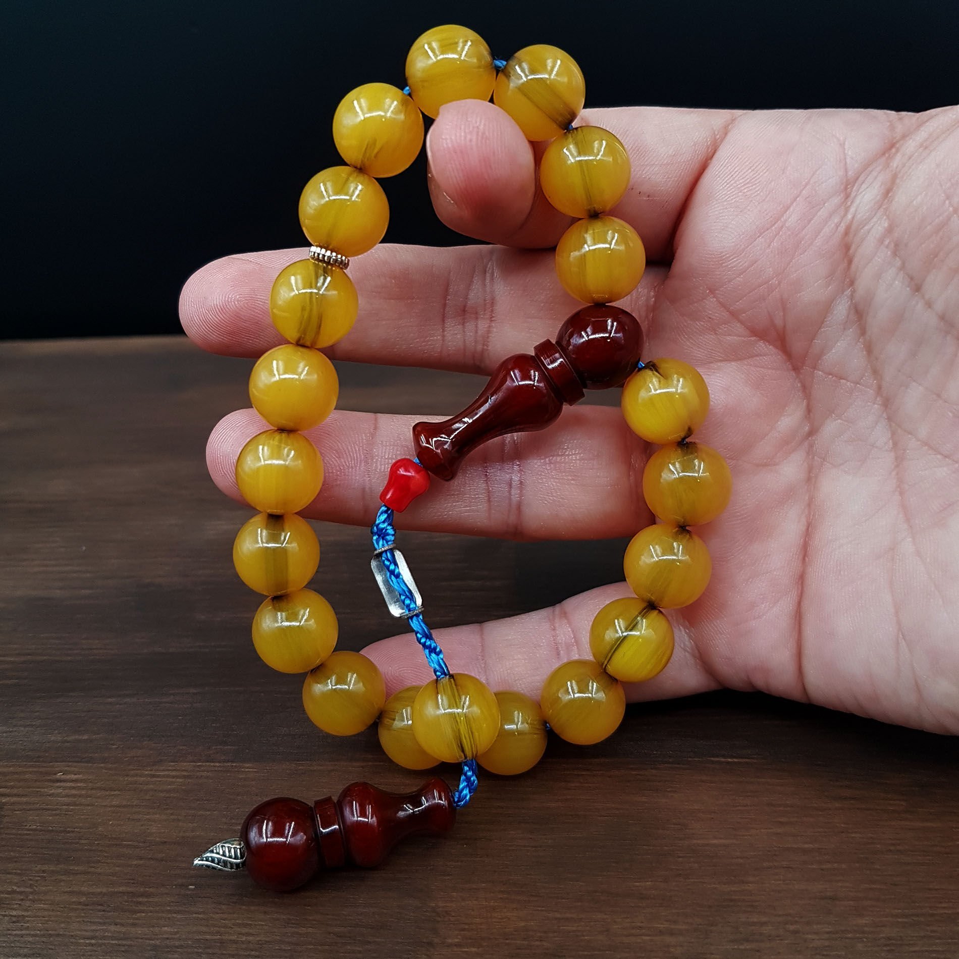 Kahve İmame Küre Maskot Sıkma Kehribar Tesbih