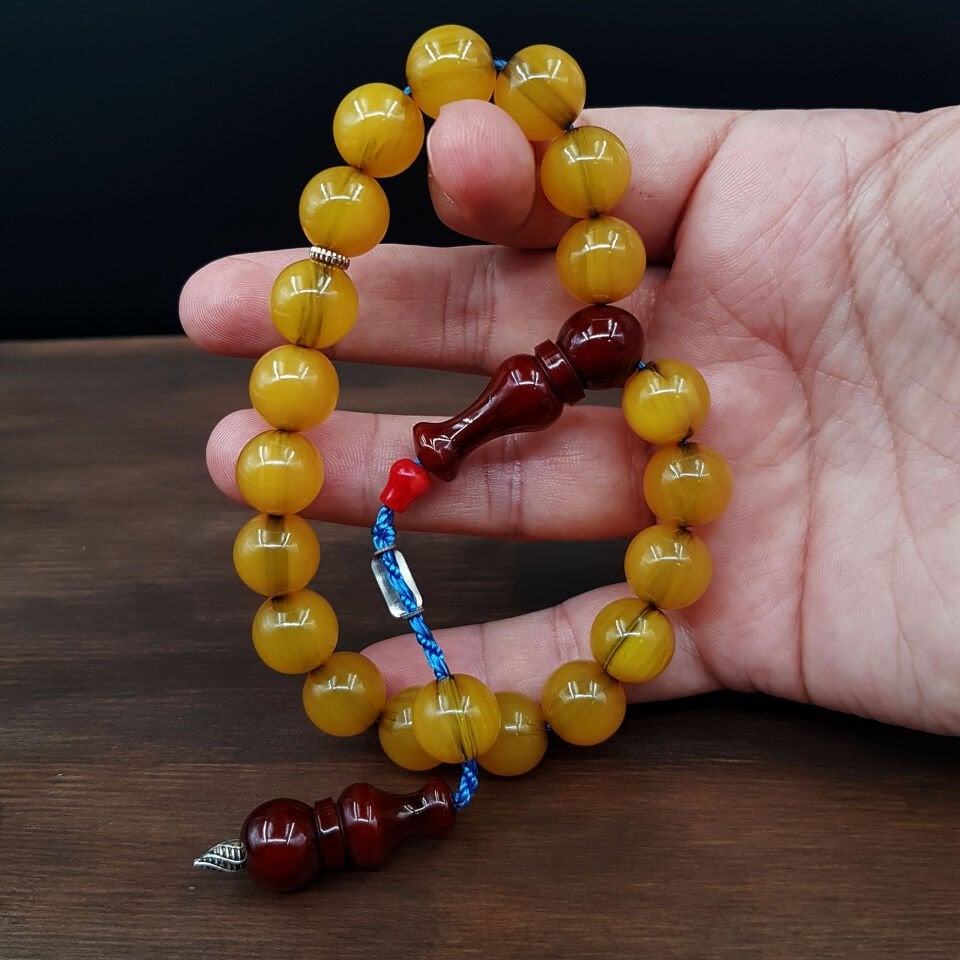 Kahve İmame Küre Maskot Sıkma Kehribar Tesbih