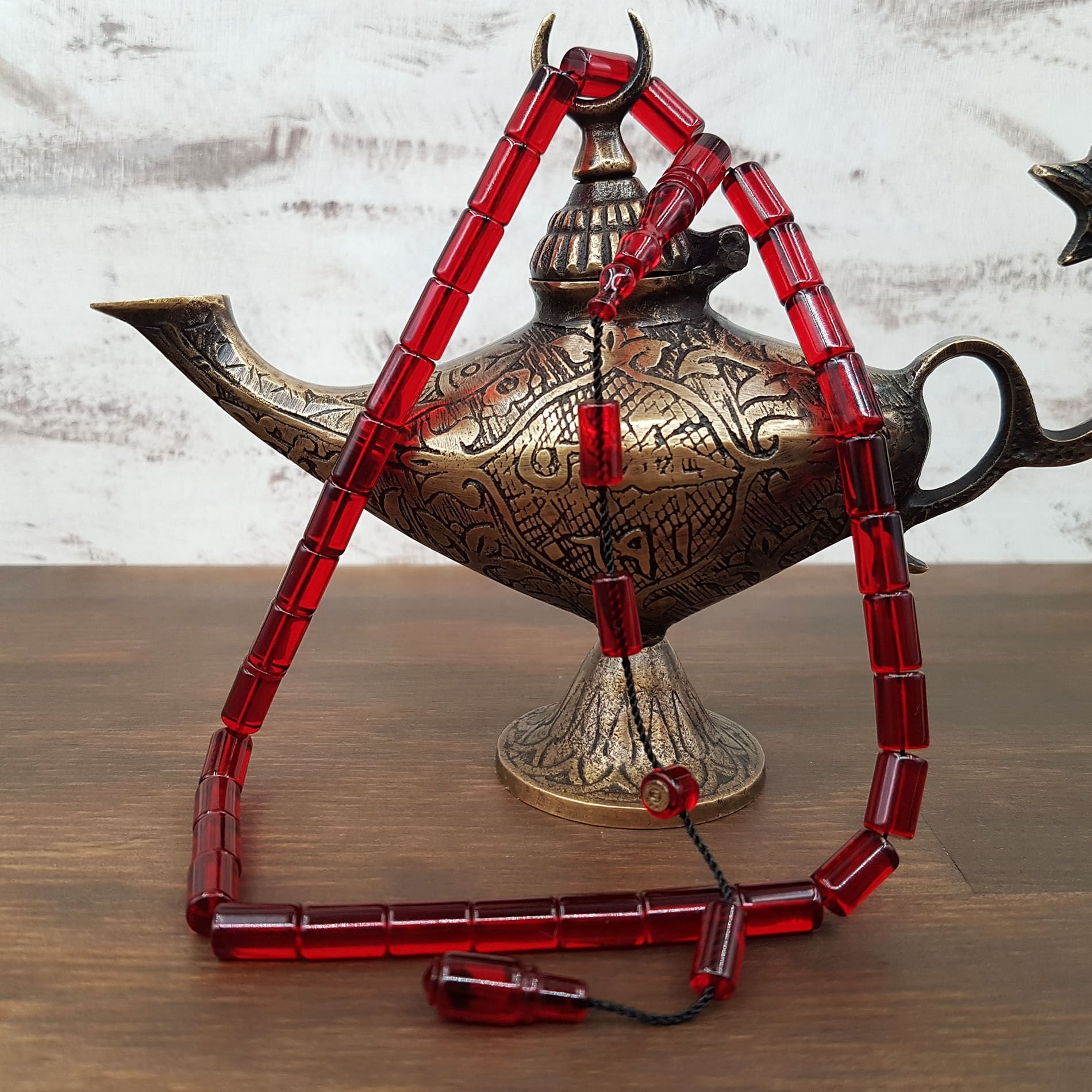 Kırmızı Kesme Ateş Kehribar Tesbih