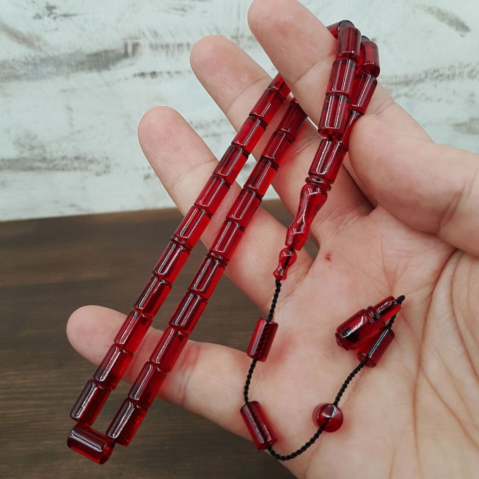 Kırmızı Kesme Ateş Kehribar Tesbih