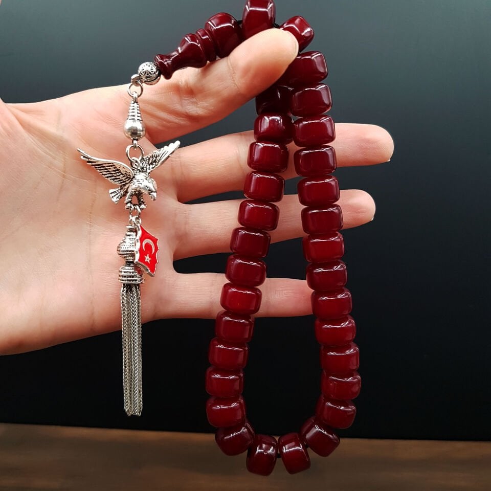 Kartal Tasarım Teker Sıkma Kehribar Tesbih