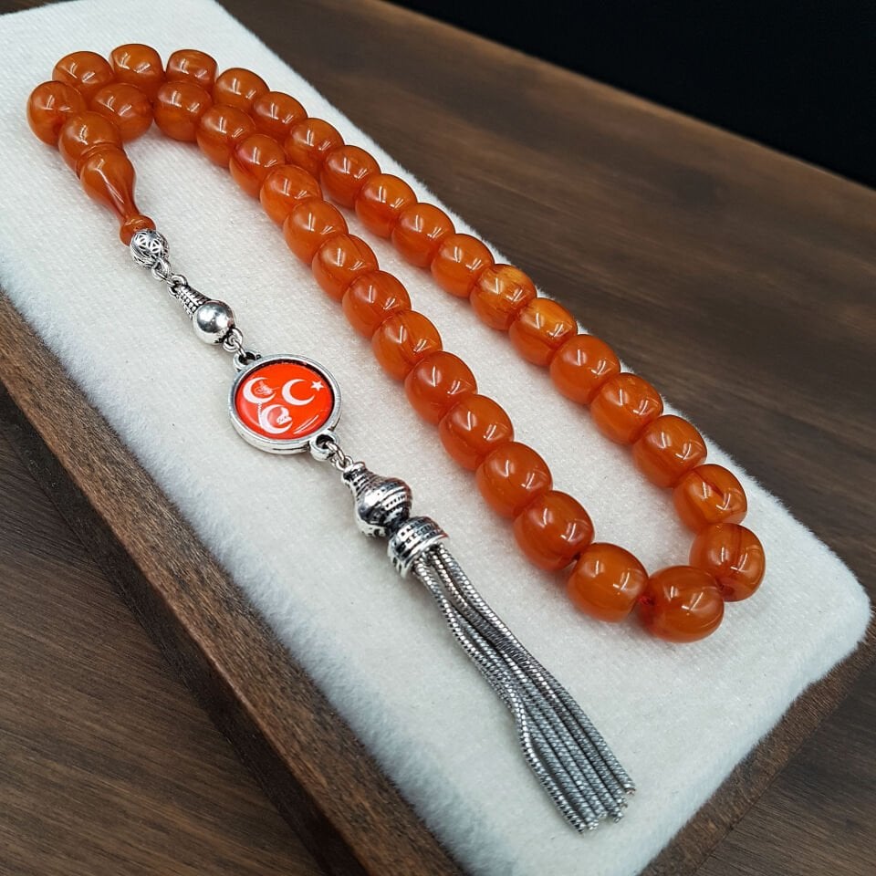 Kayısı Renk Fıçı Havşa Delim Sıkma Kehribar Tesbih