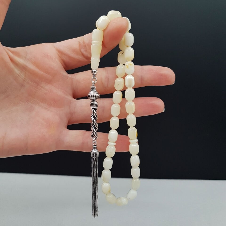 Bürokrat Boy Mat Beyaz Damla Kehribar Tesbih