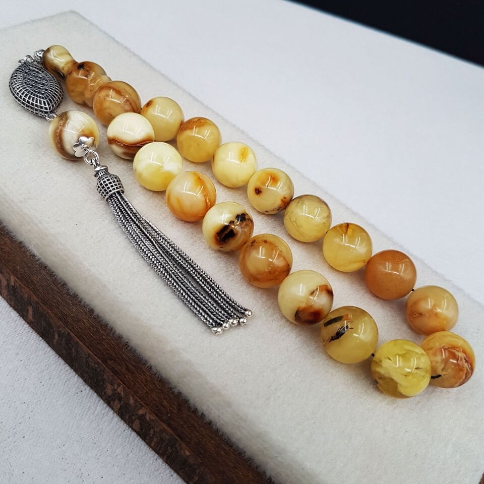 31 Gram Maskot Kaya Damla Kehribar Tesbih