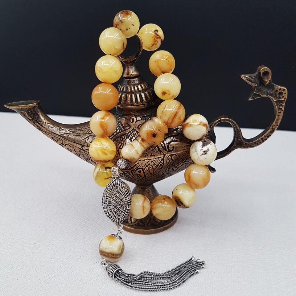 31 Gram Maskot Kaya Damla Kehribar Tesbih