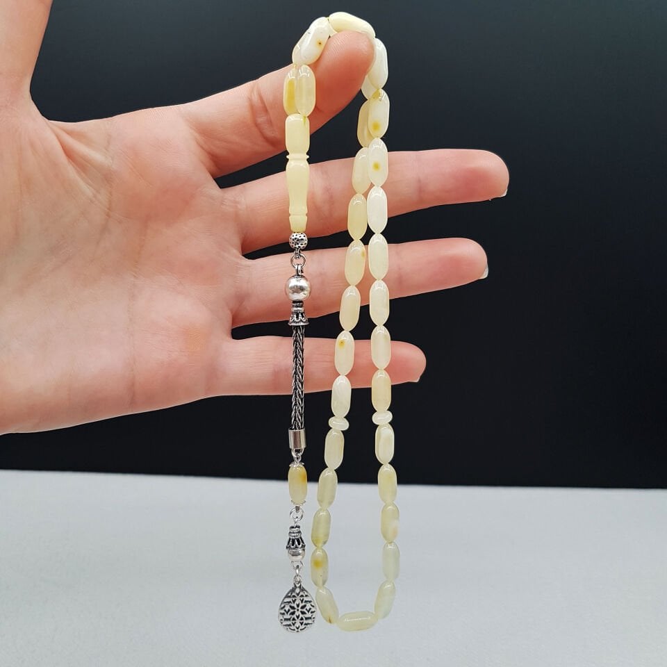 İnce Kesim Kaya Damla Kehribar Tesbih