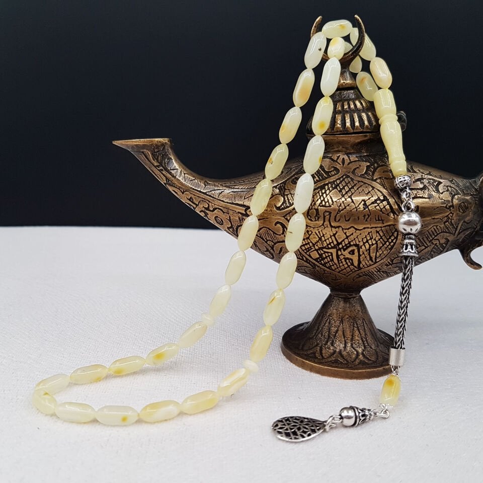 İnce Kesim Kaya Damla Kehribar Tesbih