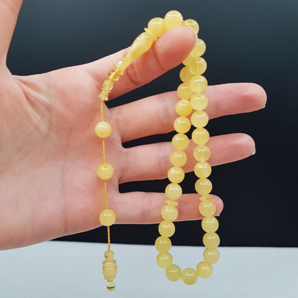 Bilek Boy Sistemli Kaya Damla Kehribar Tesbih