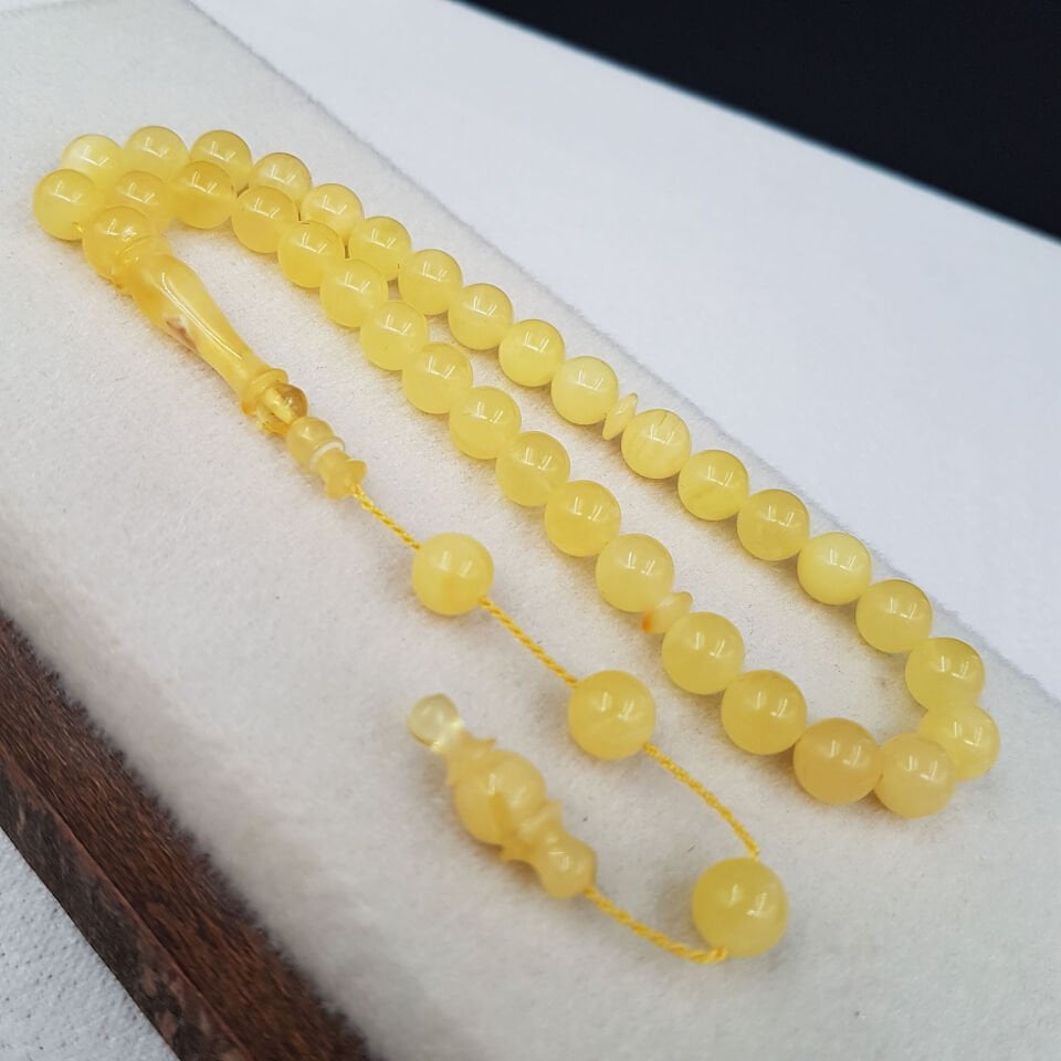 Bilek Boy Sistemli Kaya Damla Kehribar Tesbih