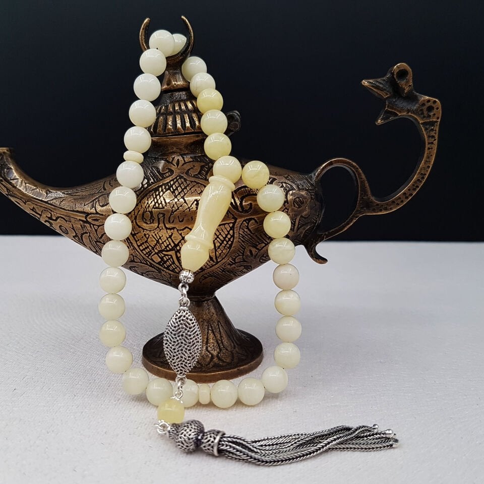 Bilek Boy Mat Kraliçe Küre Damla Kehribar tesbih