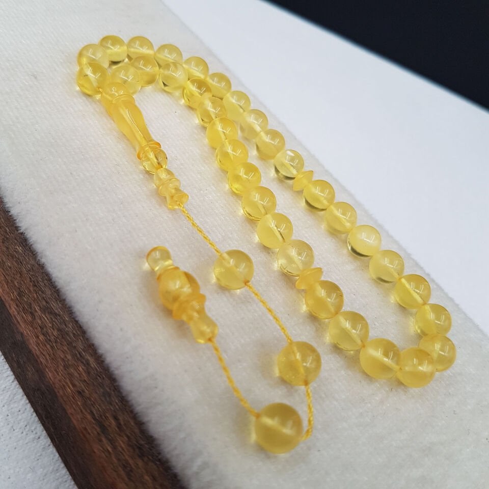 Bilek boy Buğulu Damla Kehribar Tesbih