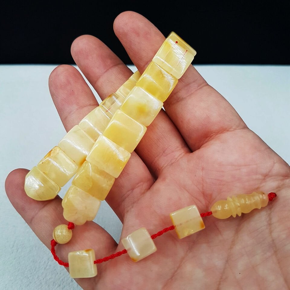 Balık Model Zaza Damla Kehribar Tesbih