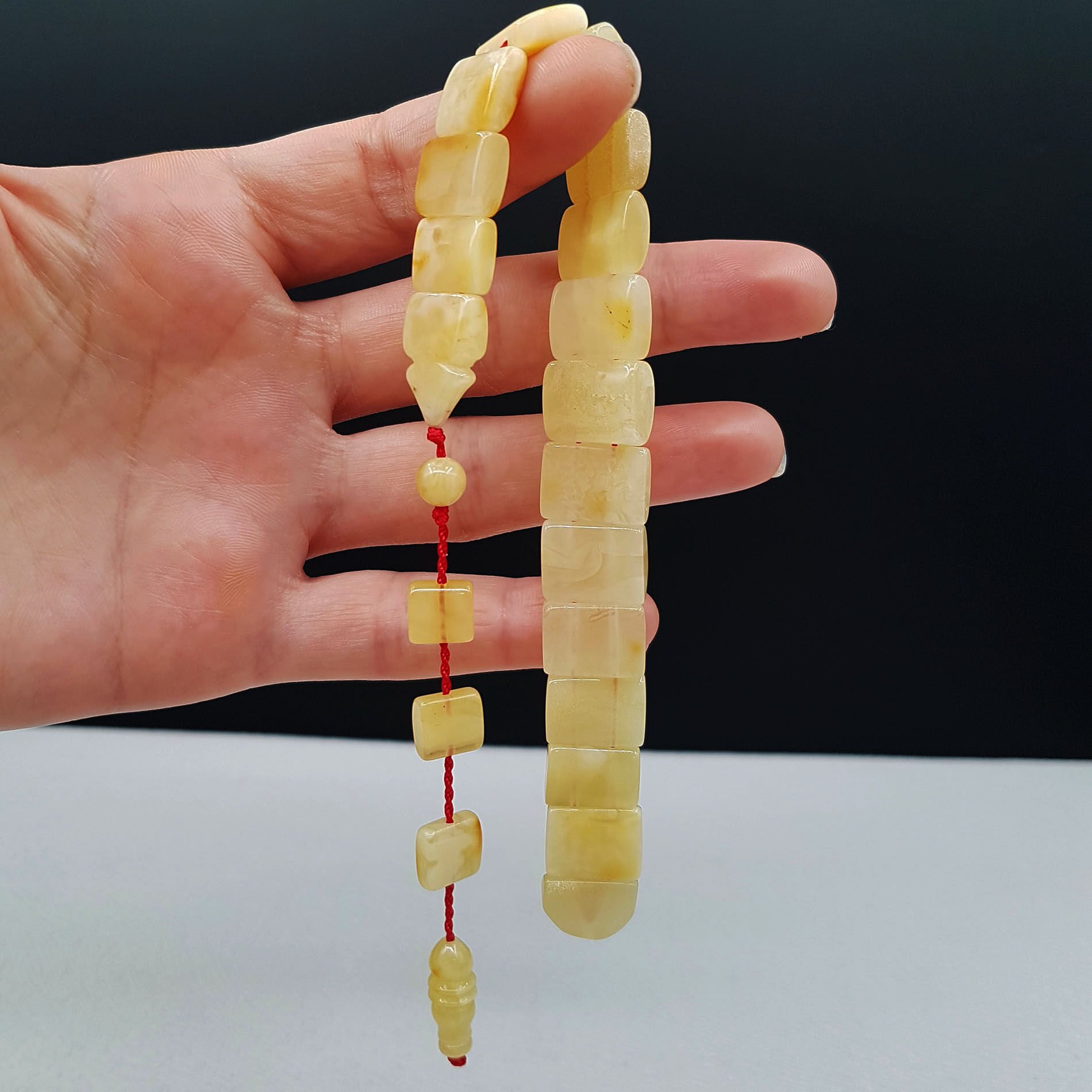 Balık Model Zaza Damla Kehribar Tesbih