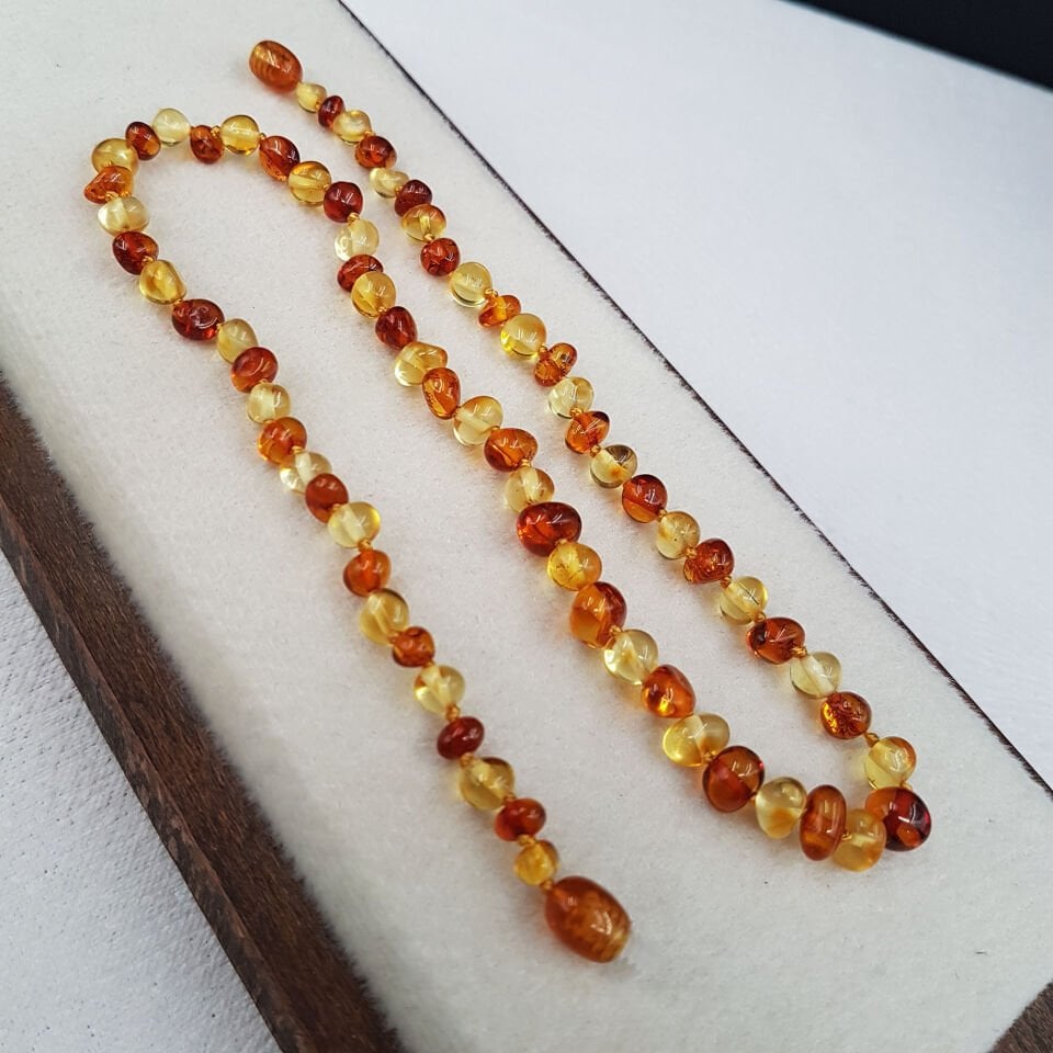 Çocuk Karma Damla Kehribar kolye