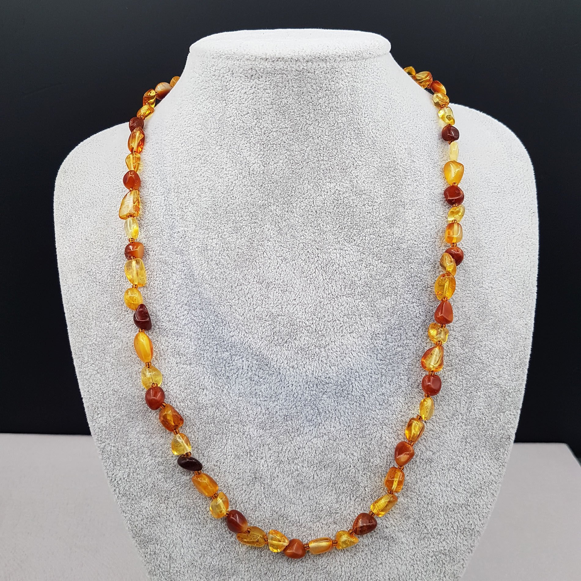 Bal Rengi Karma Damla Kehribar Kolye