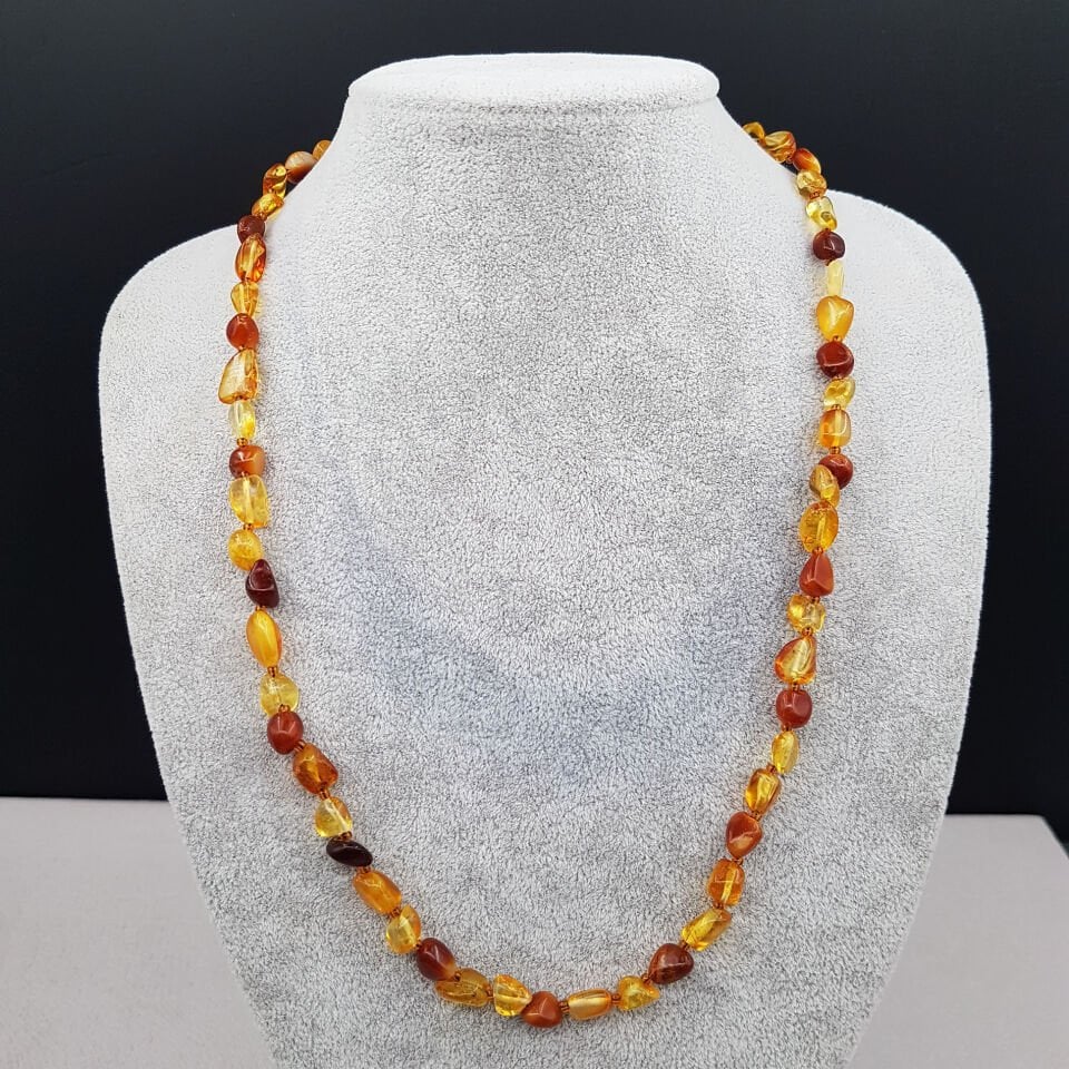 Bal Rengi Karma Damla Kehribar Kolye