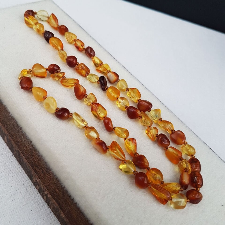 Bal Rengi Karma Damla Kehribar Kolye